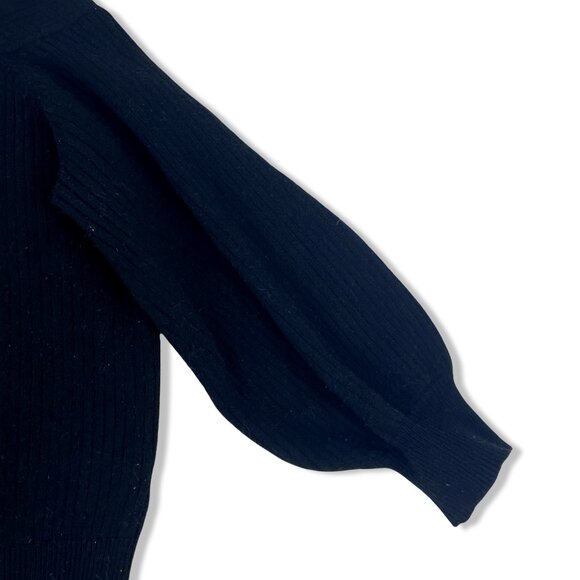 Anthropologie MOTH Off-Shoulder Balloon Sleeve Rib Knit Sweater (M) - Picture 3 of 7